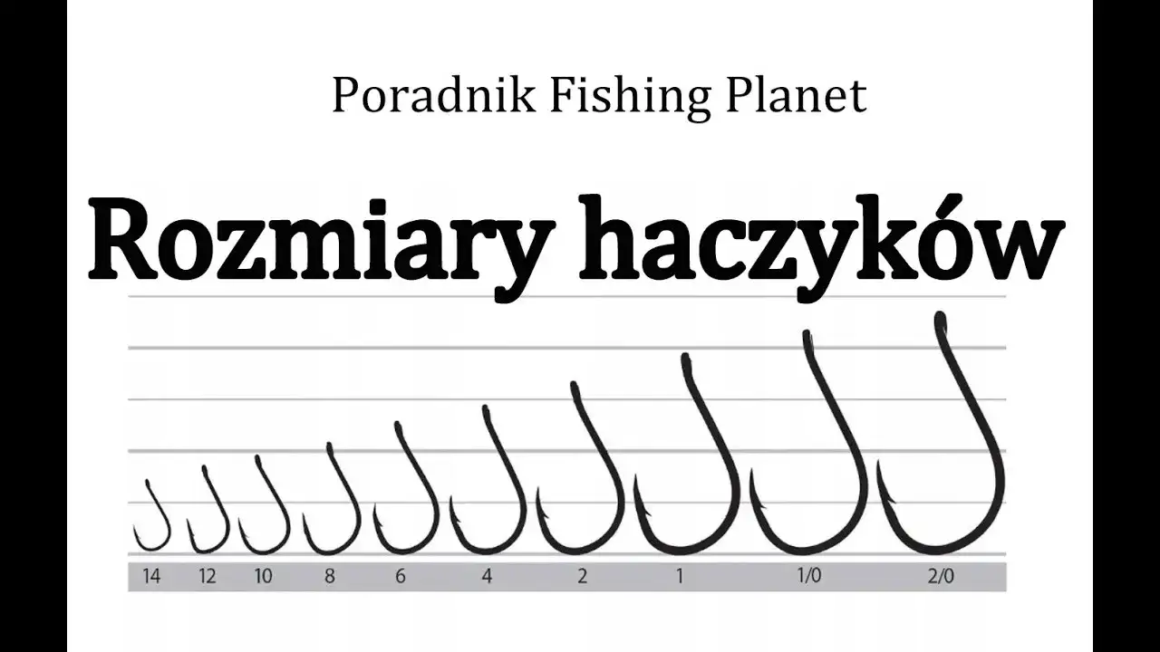 Tabela rozmiar&oacute;w haczyk&oacute;w wędkarskich
